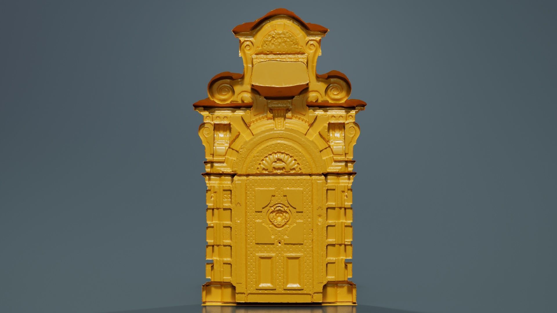 Wood Concrete Door Low-poly 3D model_13