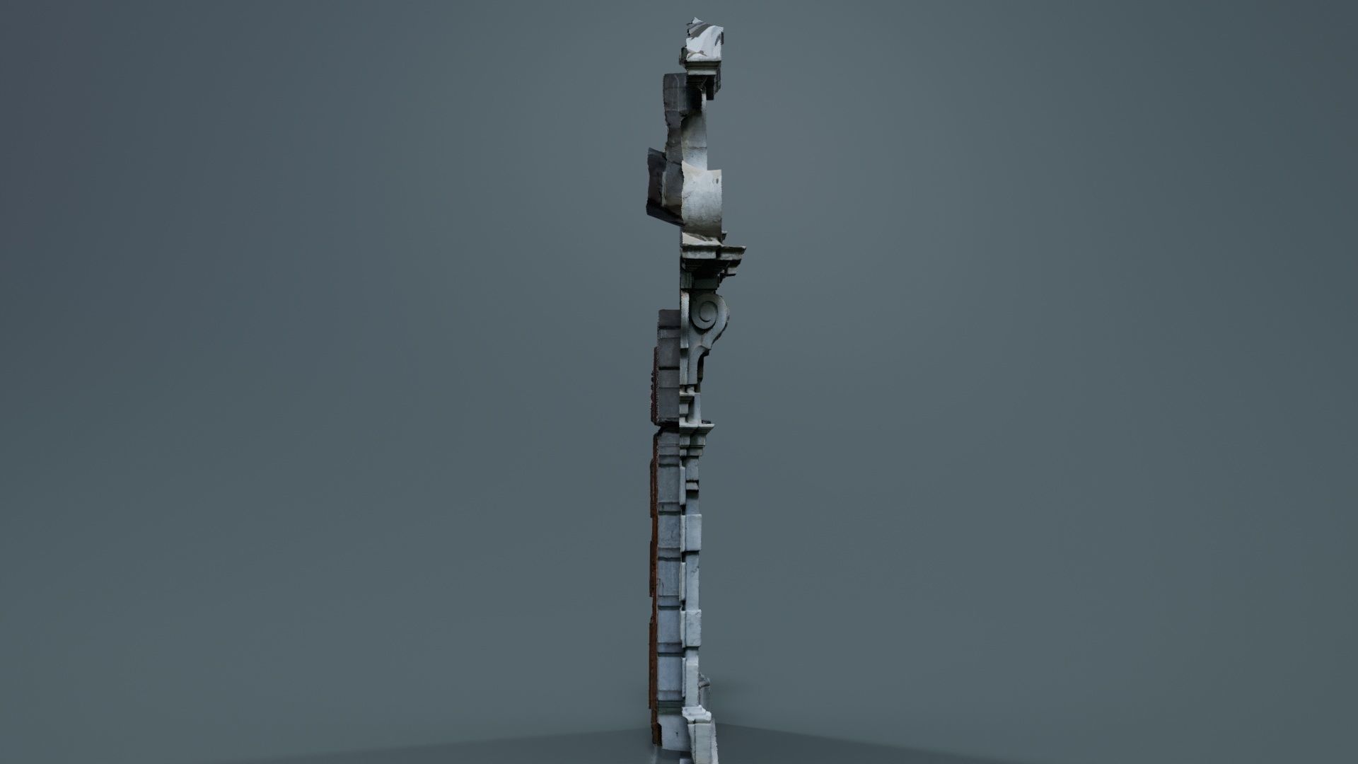 Wood Concrete Door Low-poly 3D model_3