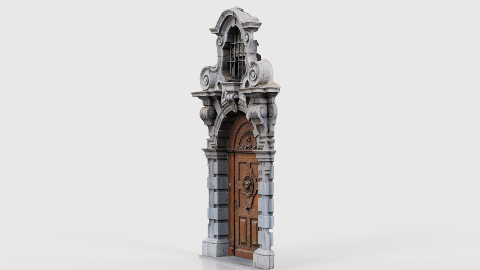 Wood Concrete Door Low-poly 3D model_25