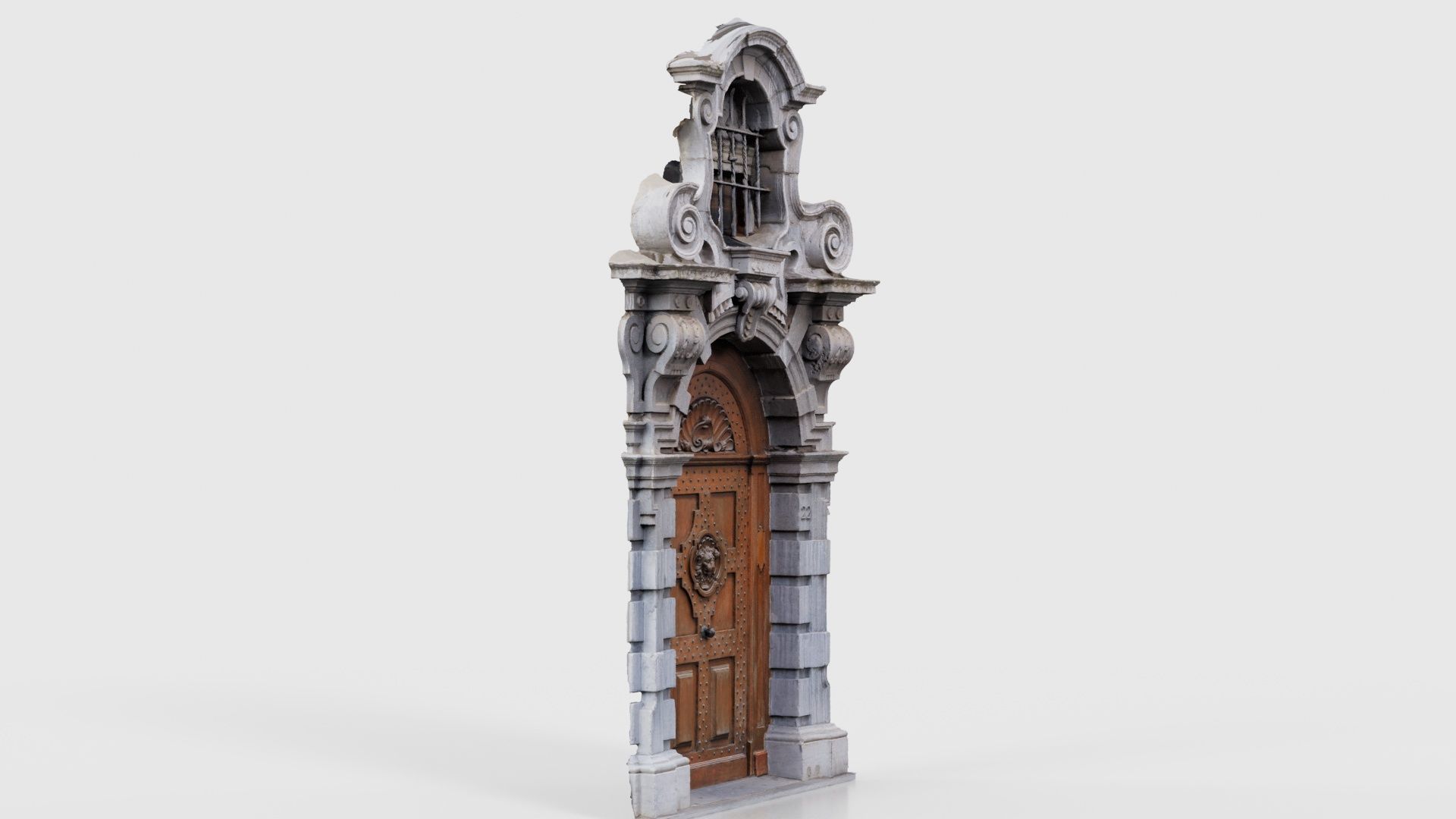 Wood Concrete Door Low-poly 3D model_17