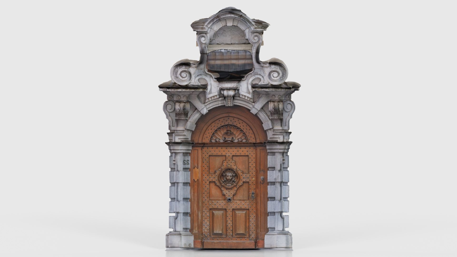 Wood Concrete Door Low-poly 3D model_21
