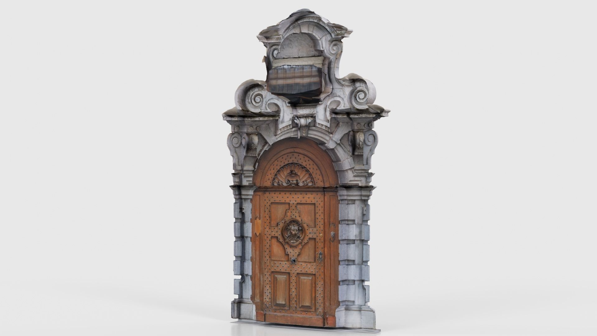 Wood Concrete Door Low-poly 3D model_20