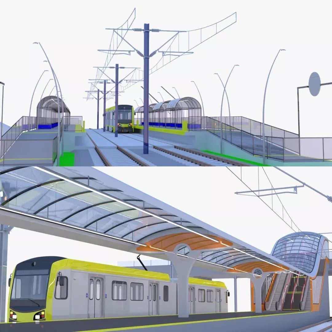 LA light rail stations II 3D Model Collection_0