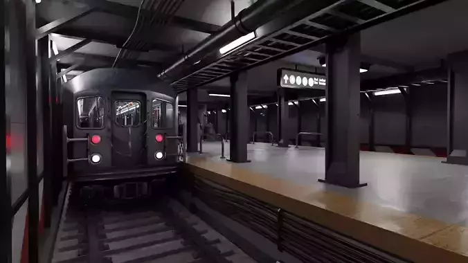 KAWASAKI NYC Subway car R62 A 3D model