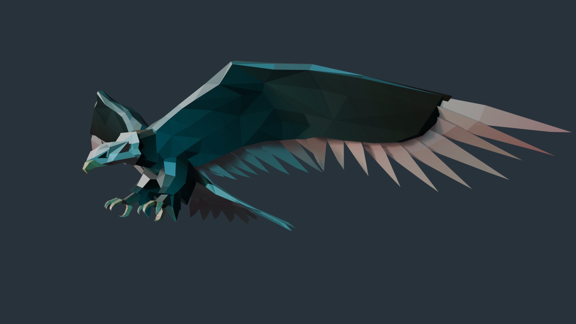 Low Poly Eagle Low-poly 3D model_2