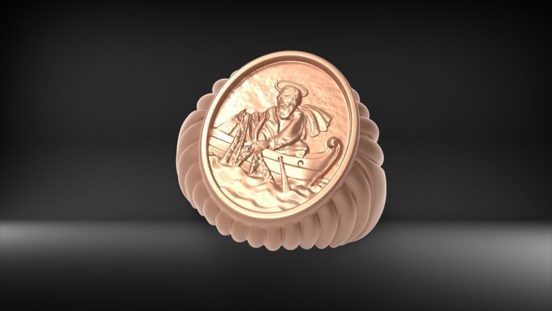 Fisherman Ring  3D print model_8