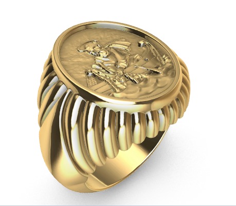 Fisherman Ring  3D print model_6