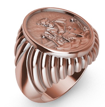 Fisherman Ring  3D print model_7