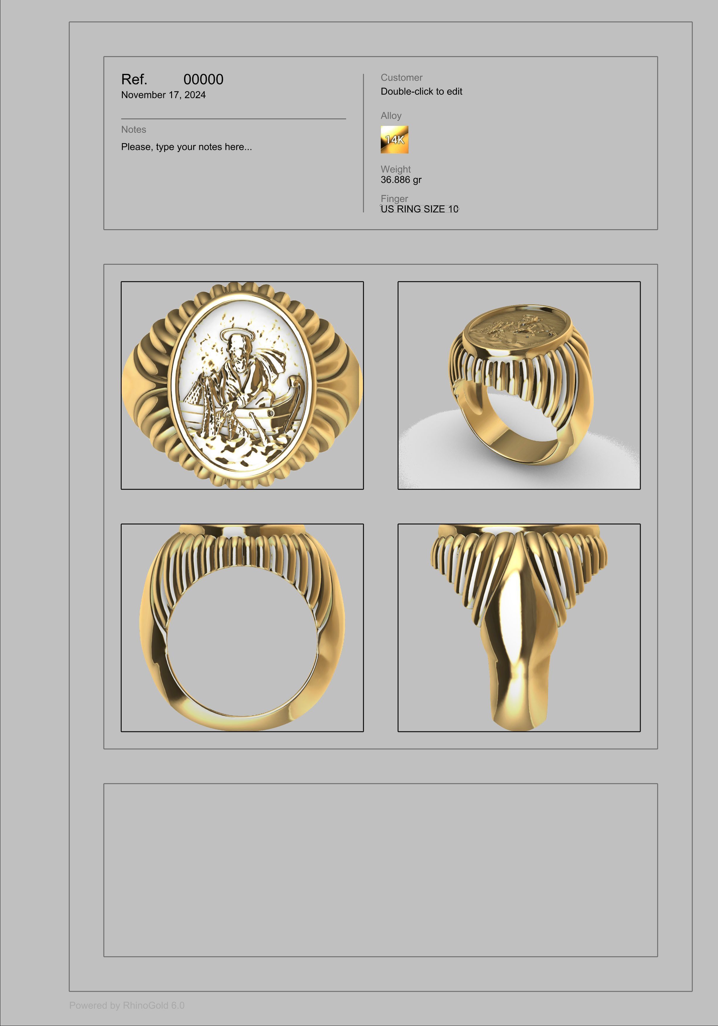 Fisherman Ring  3D print model_16