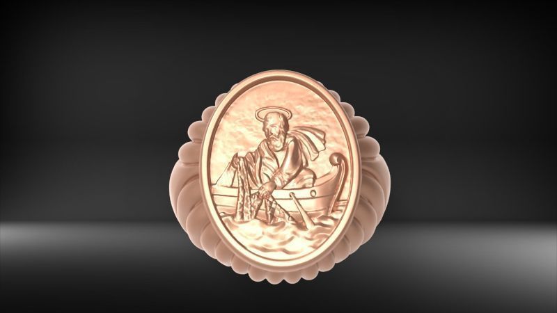 Fisherman Ring  3D print model_13