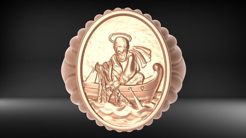 Fisherman Ring  3D print model_12