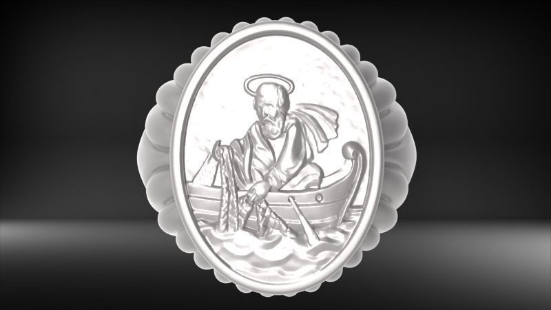 Fisherman Ring  3D print model_10