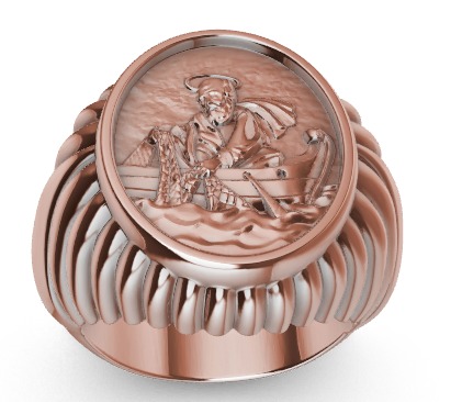 Fisherman Ring  3D print model_4