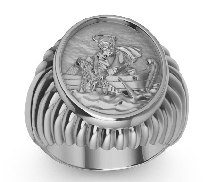 Fisherman Ring  3D print model_5