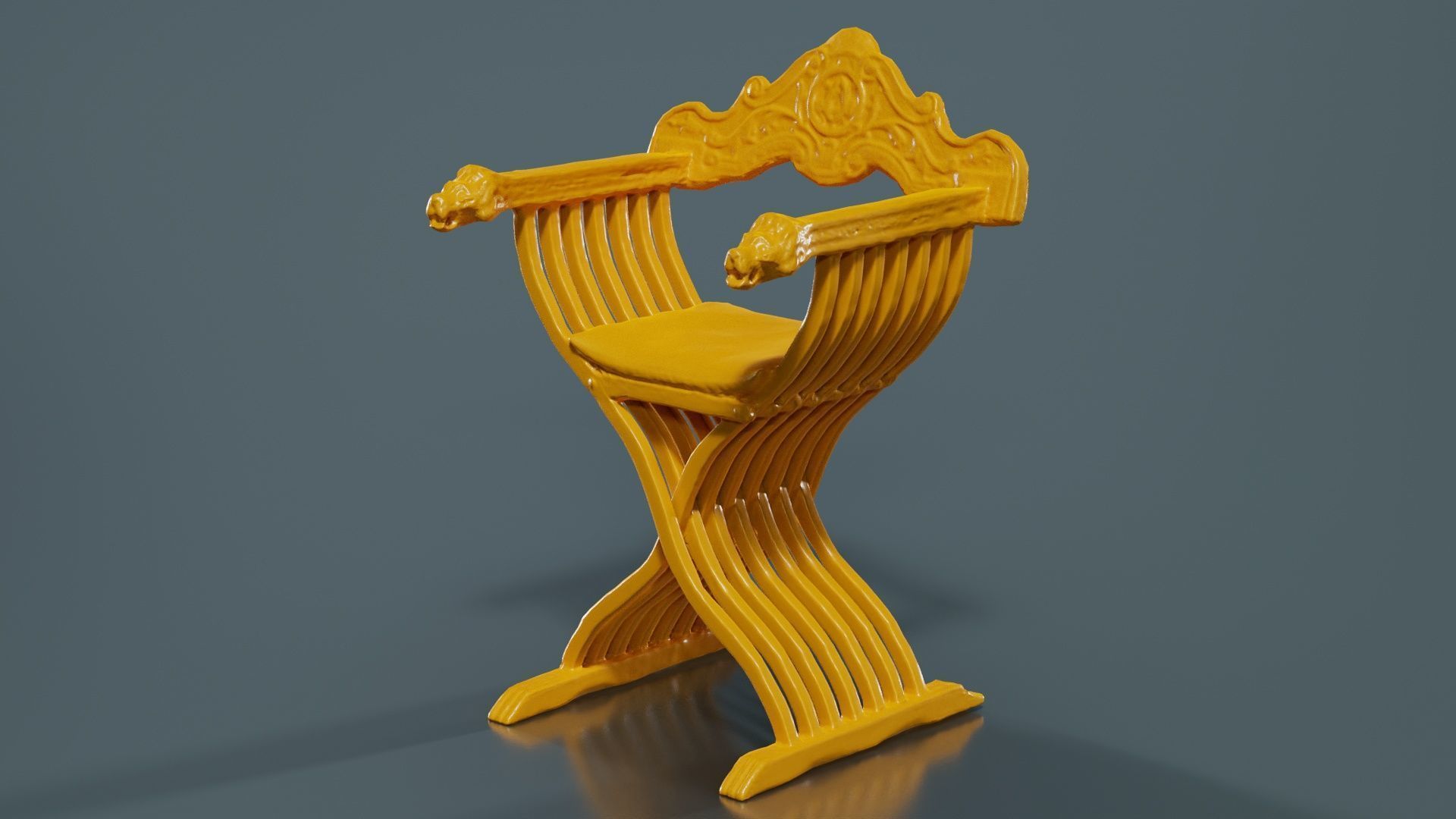 Lion Chair Low-poly 3D model_12