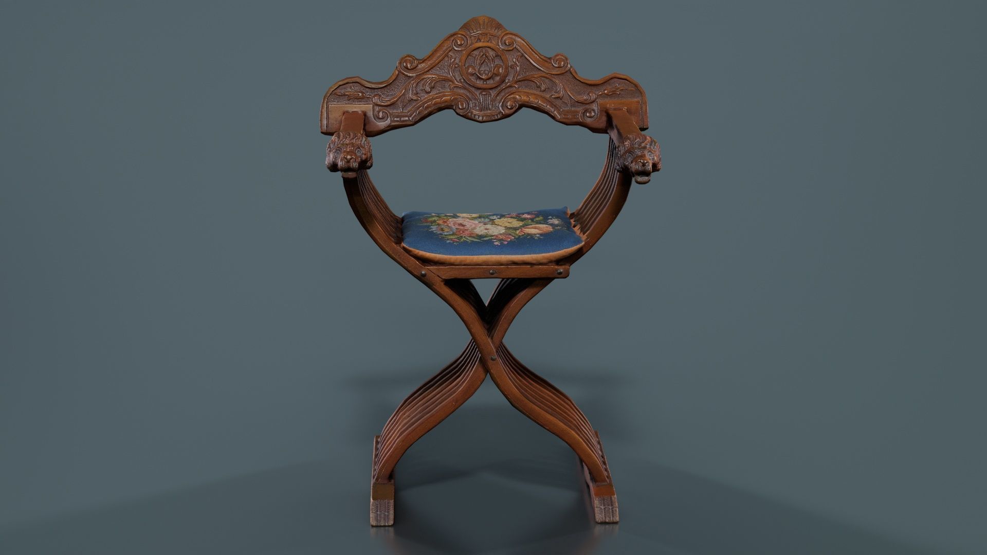 Lion Chair Low-poly 3D model_7
