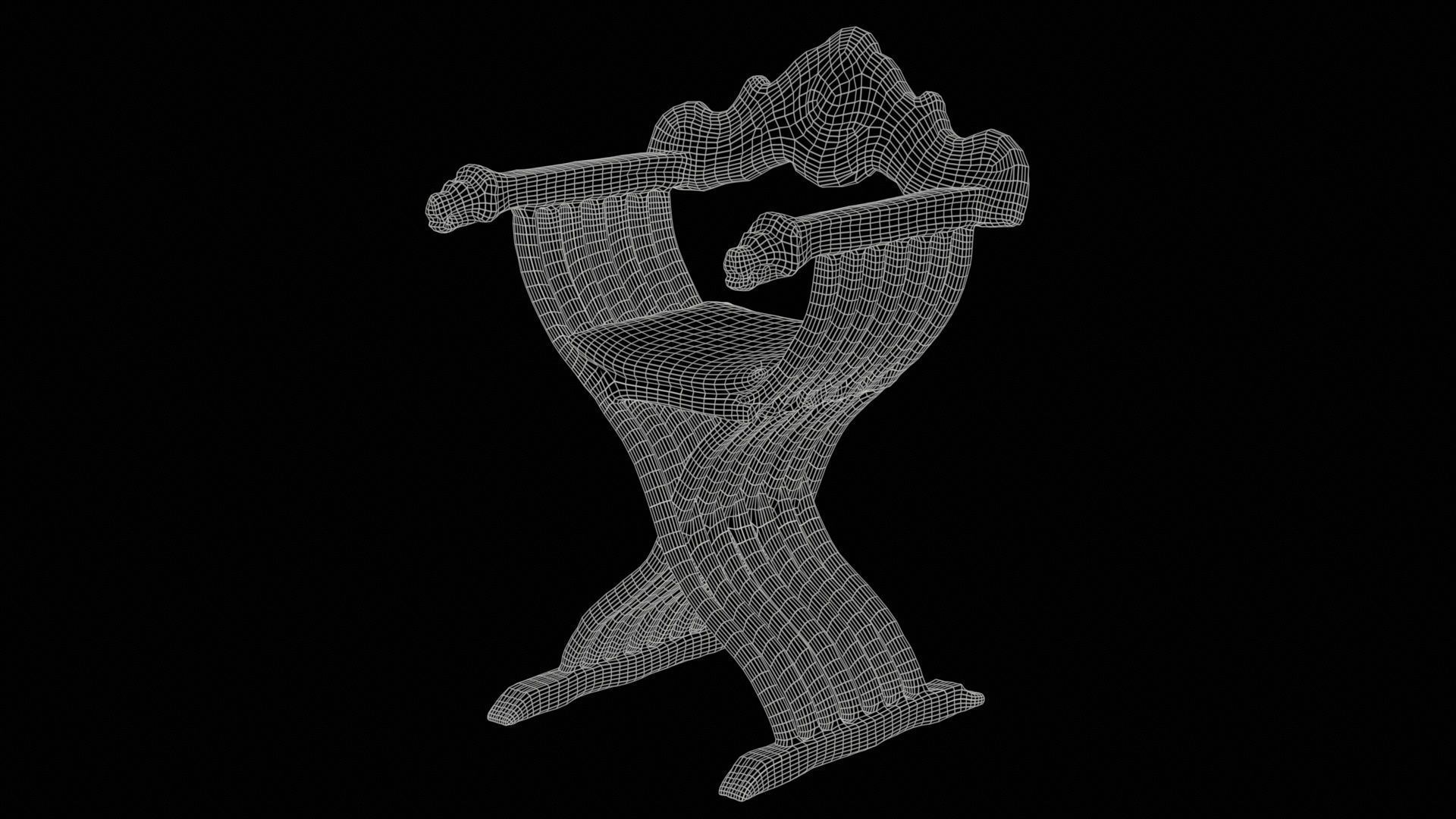 Lion Chair Low-poly 3D model_11