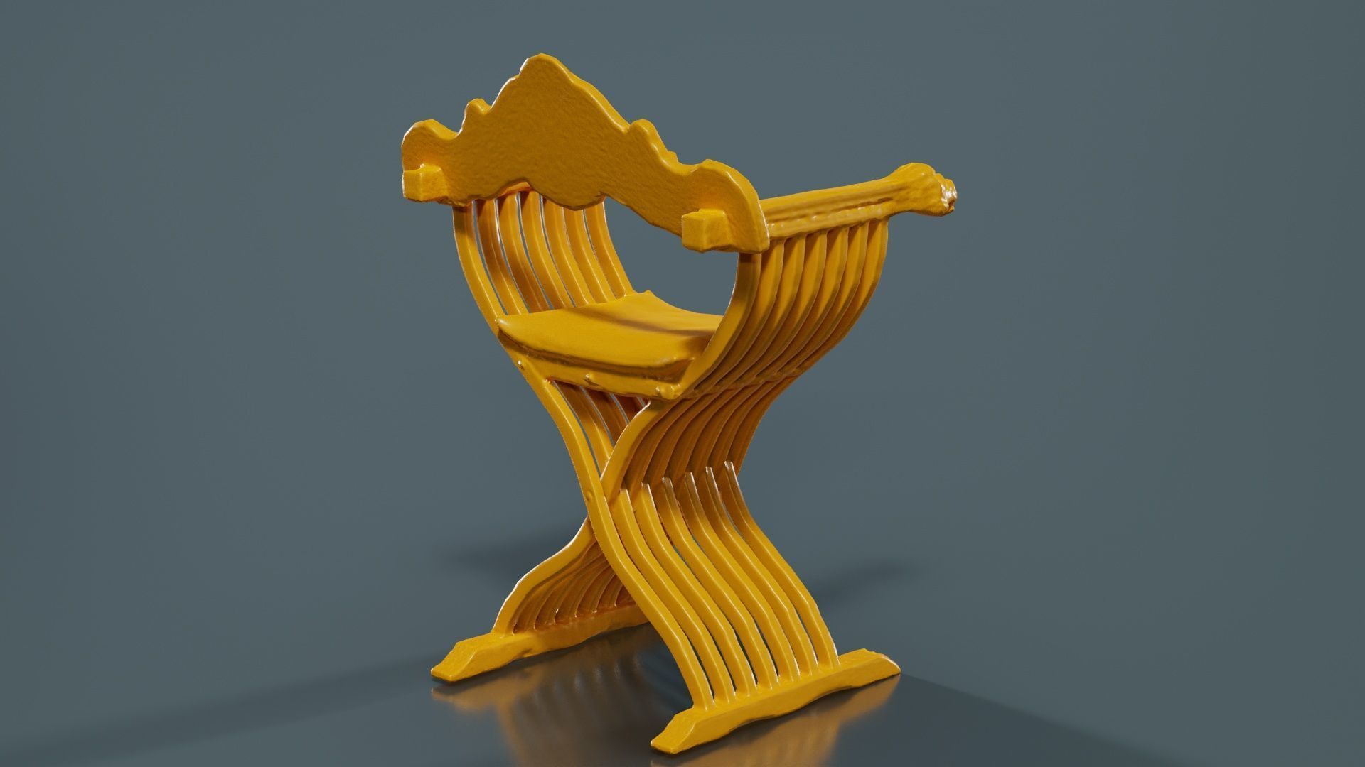 Lion Chair Low-poly 3D model_13