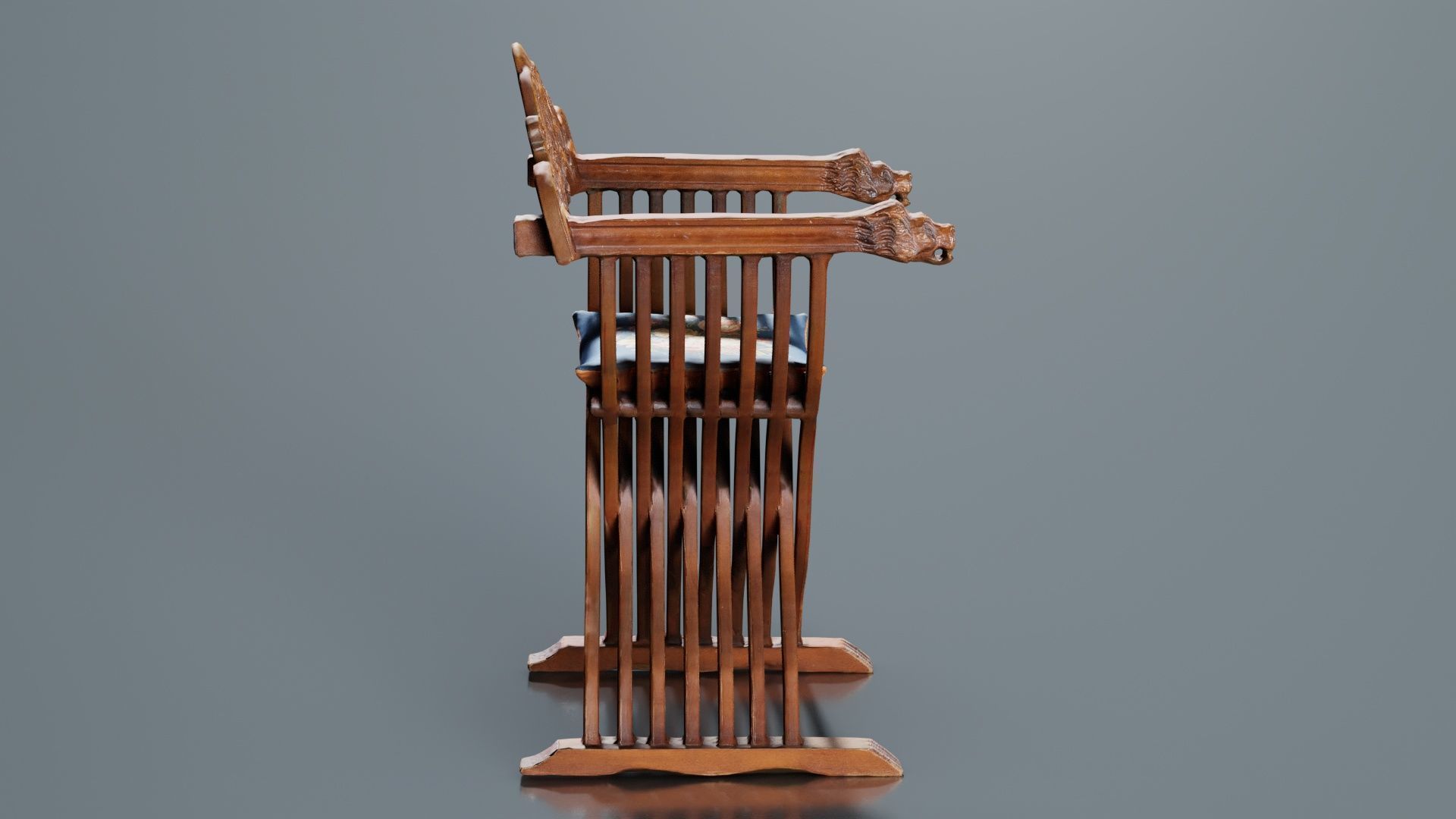 Lion Chair Low-poly 3D model_6