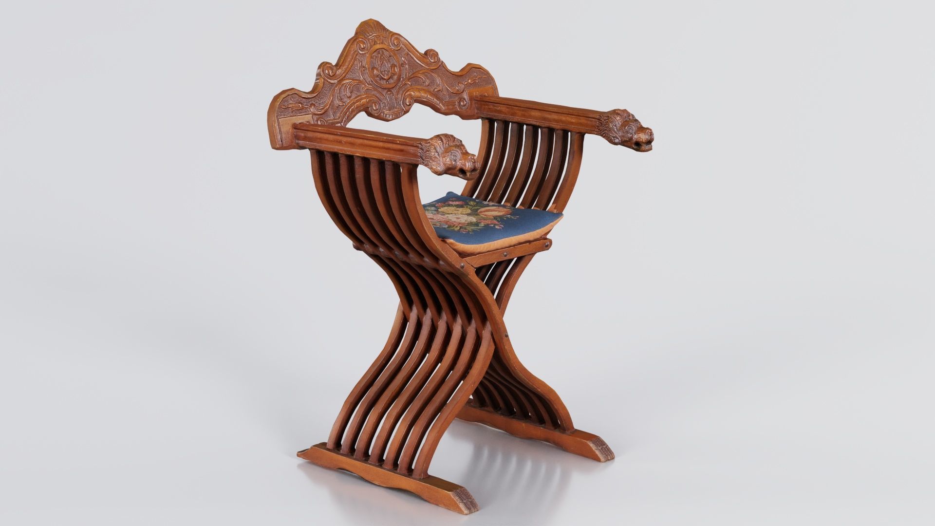 Lion Chair Low-poly 3D model_2