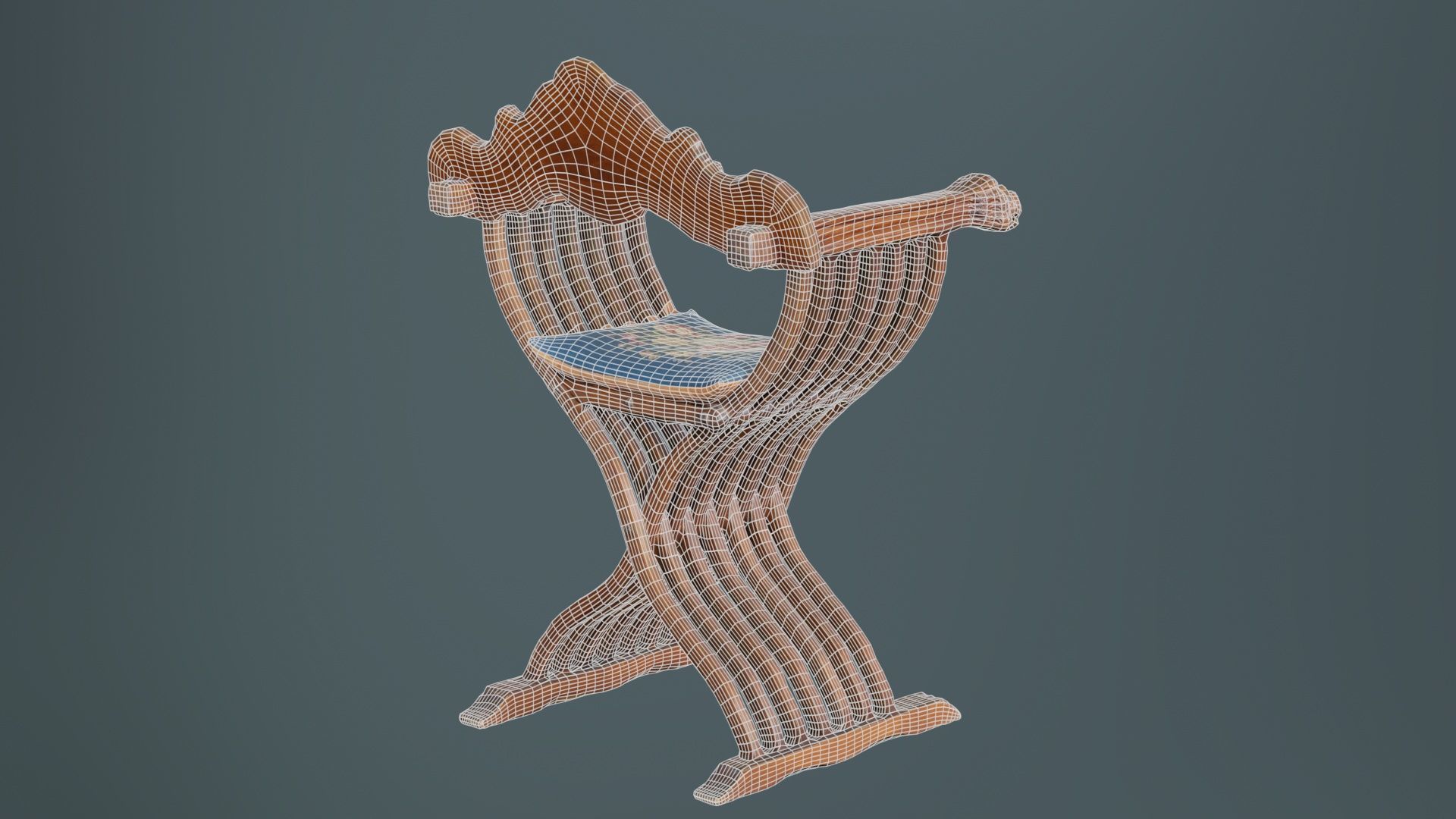 Lion Chair Low-poly 3D model_10