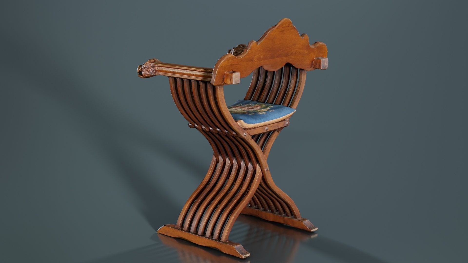 Lion Chair Low-poly 3D model_8