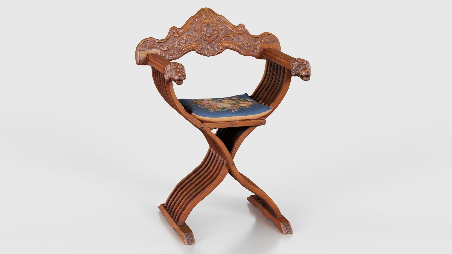 Lion Chair Low-poly 3D model_17