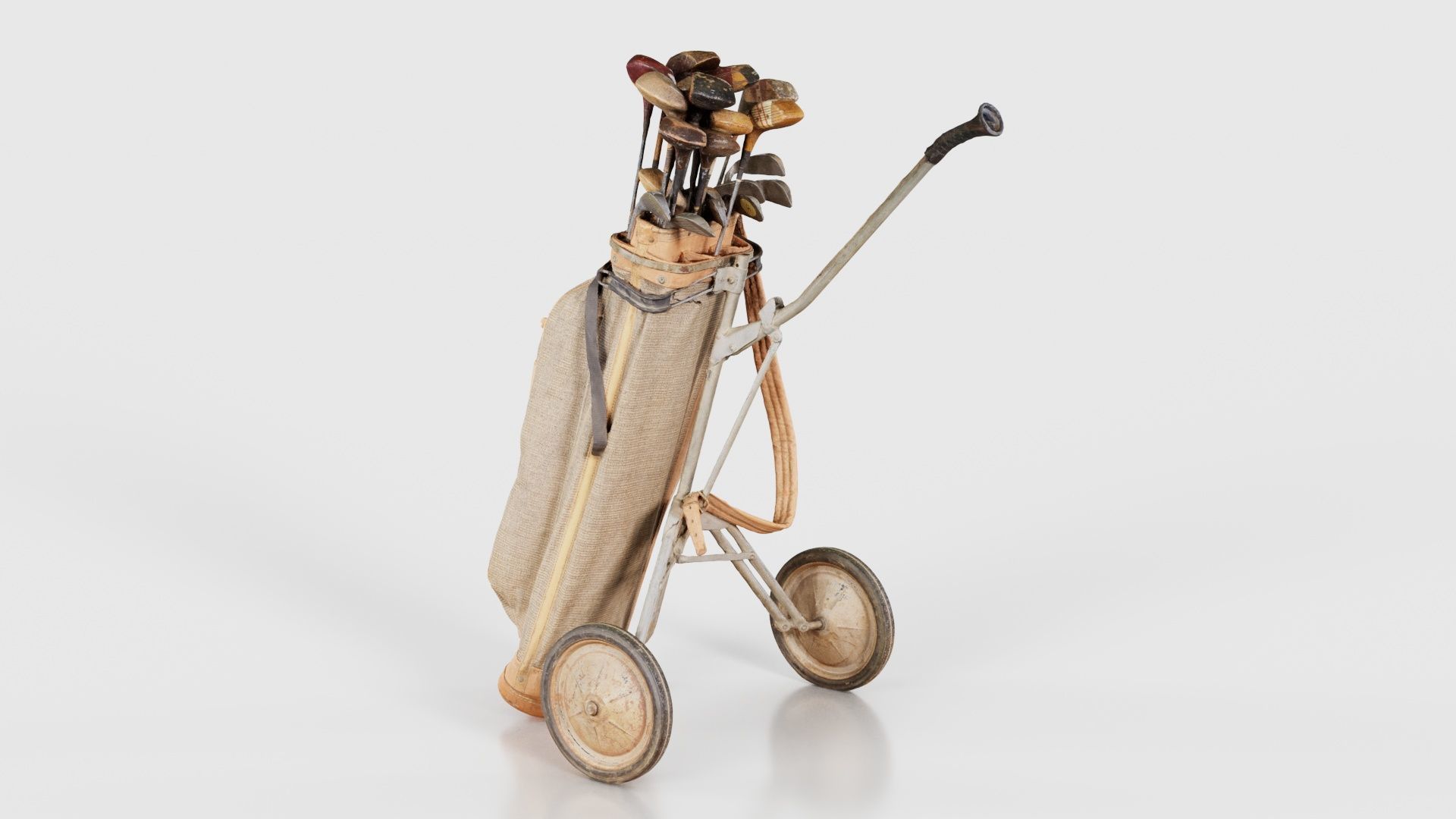 Golf Cart Low-poly 3D model_25