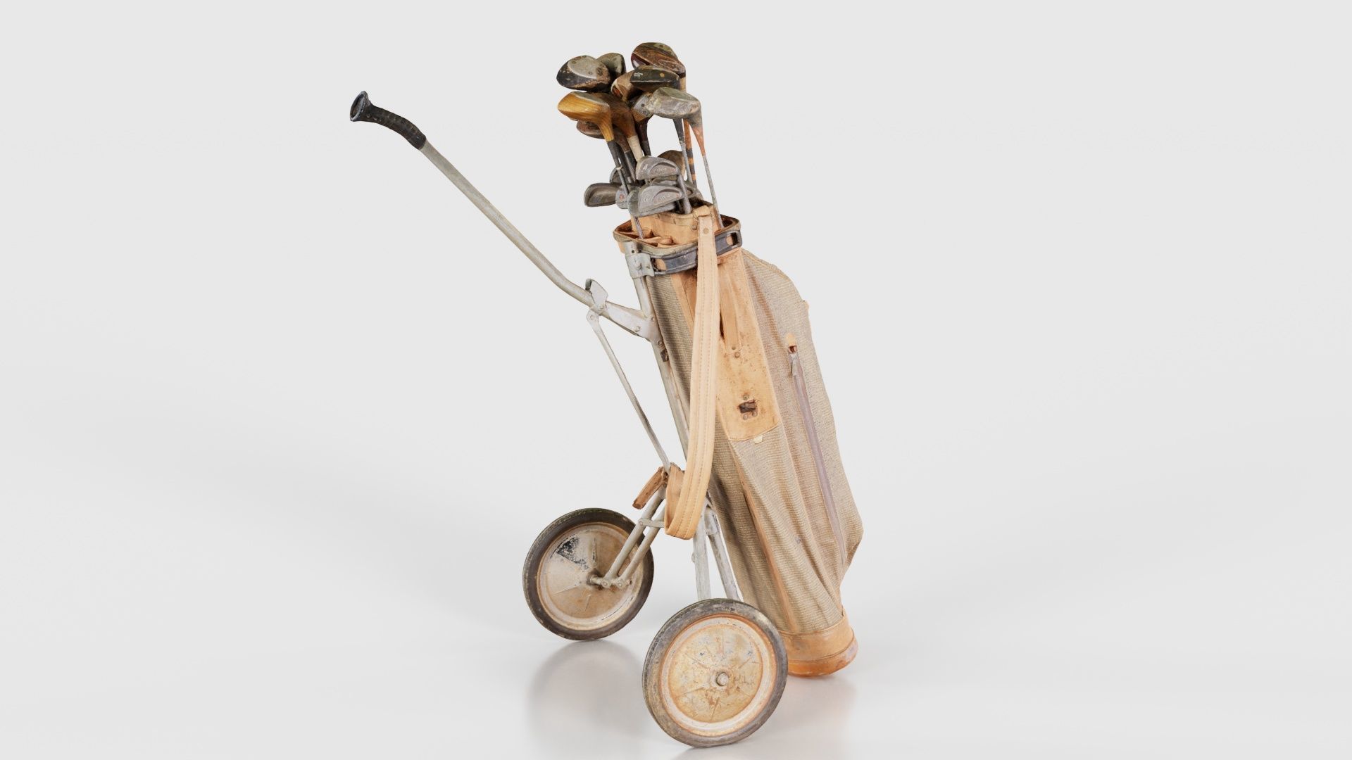 Golf Cart Low-poly 3D model_21