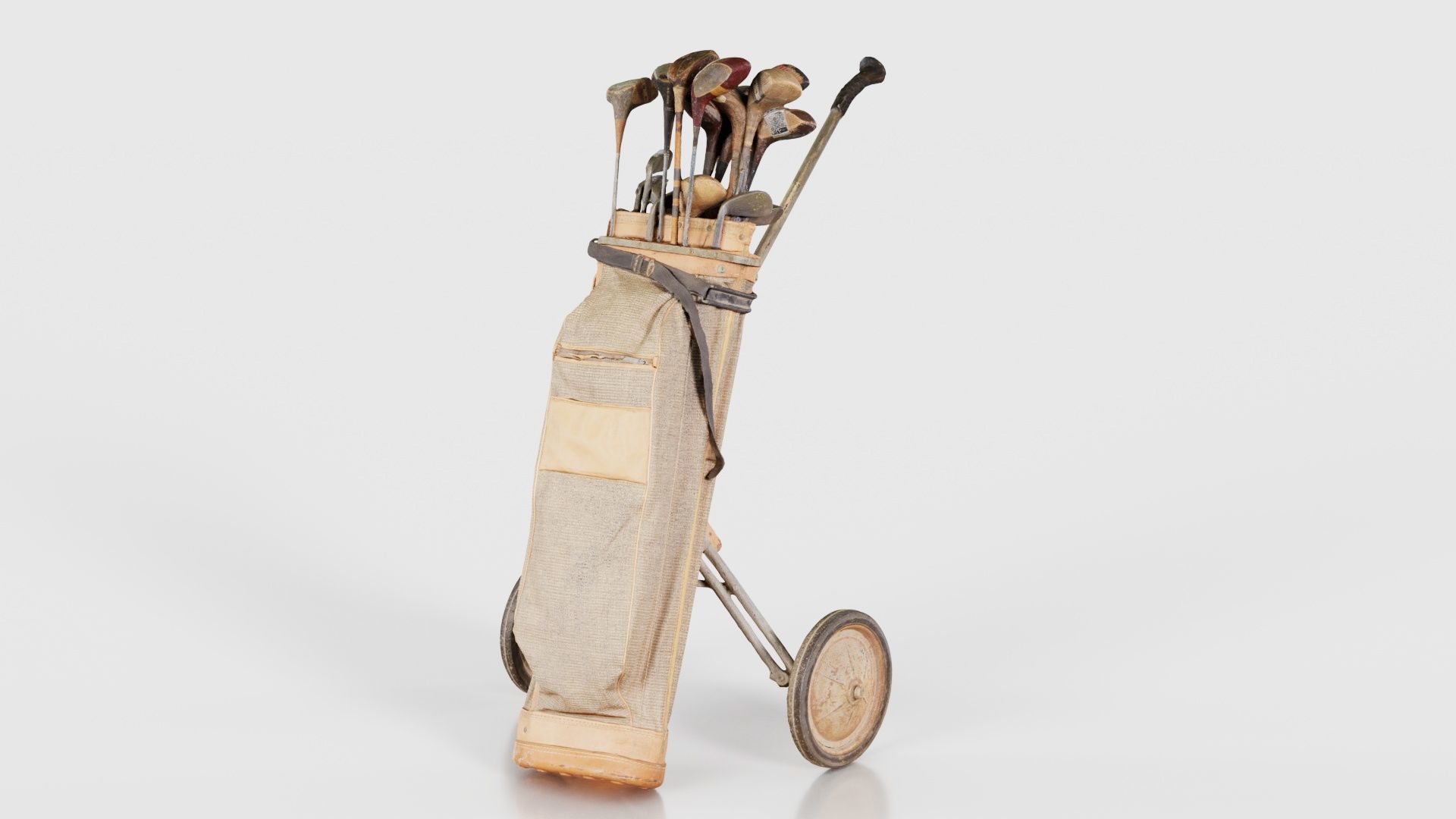 Golf Cart Low-poly 3D model_16