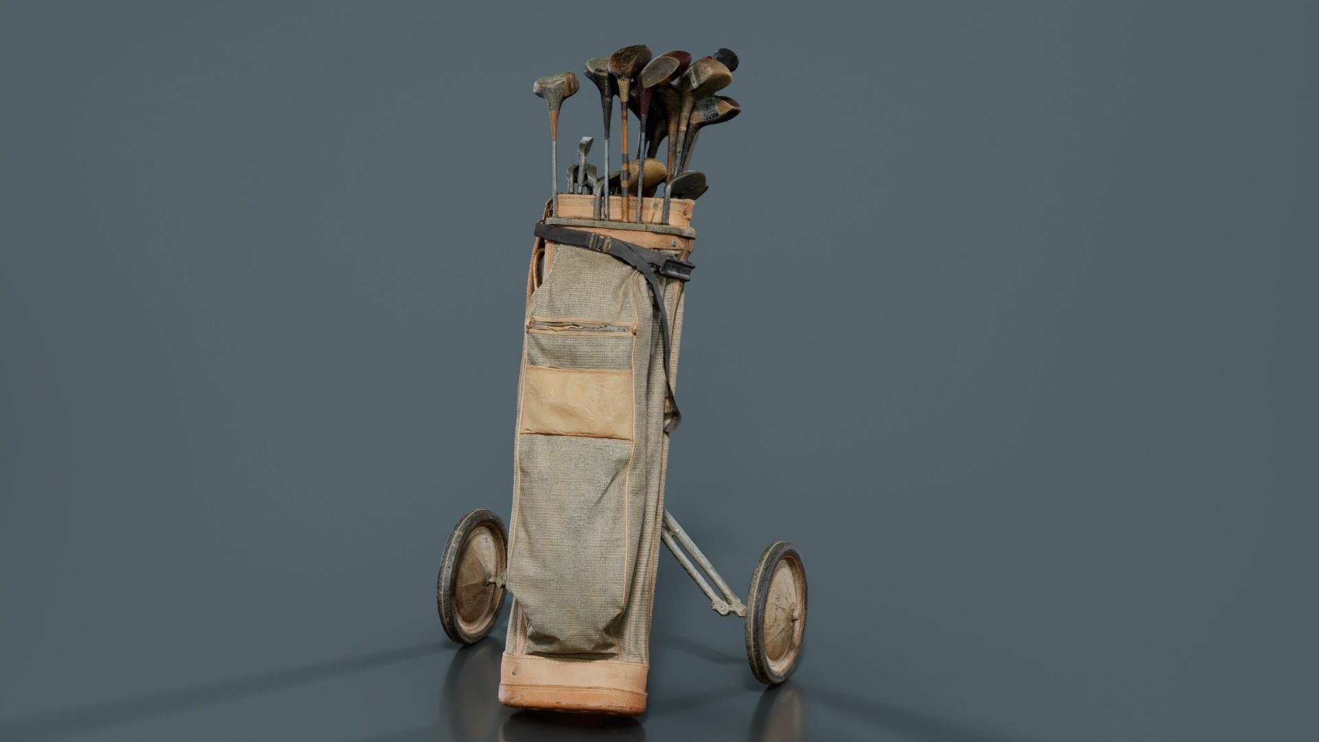 Golf Cart Low-poly 3D model_4