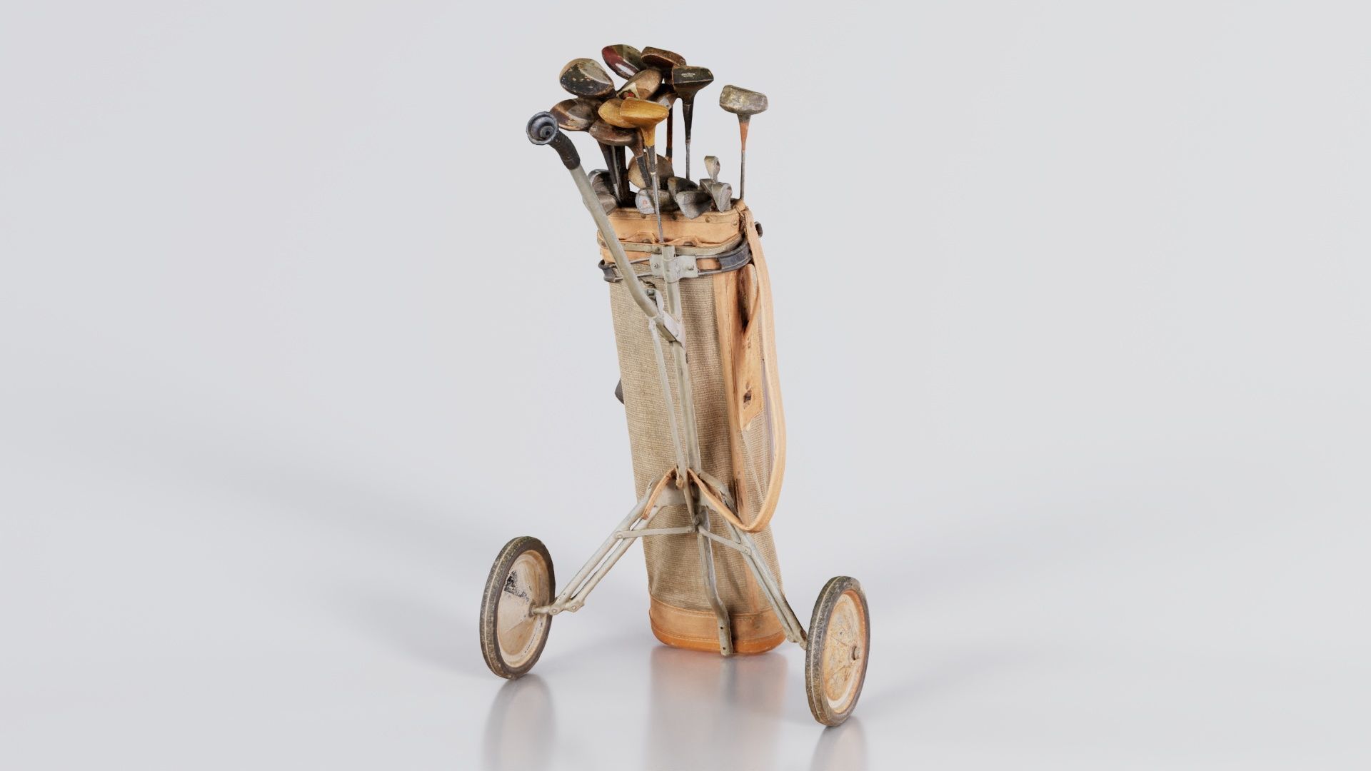 Golf Cart Low-poly 3D model_8