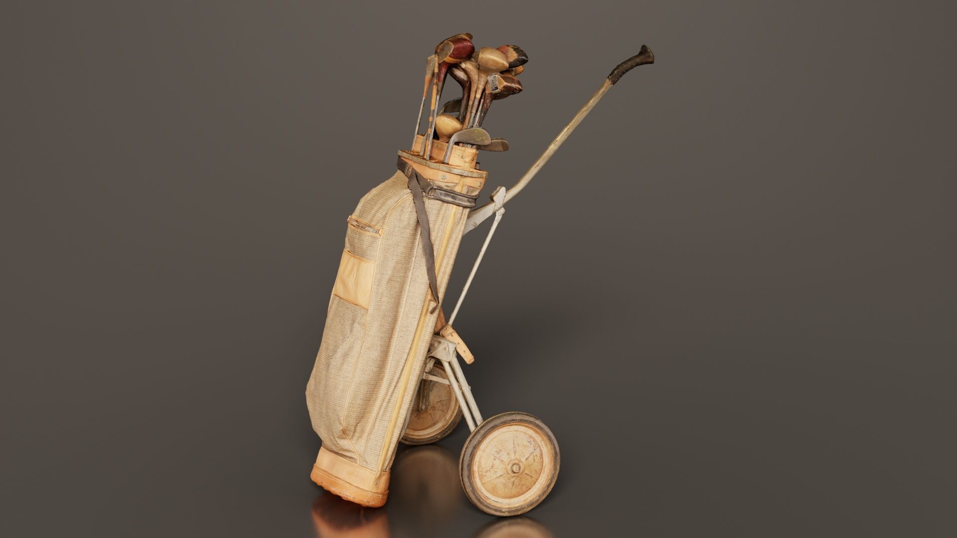 Golf Cart Low-poly 3D model_5