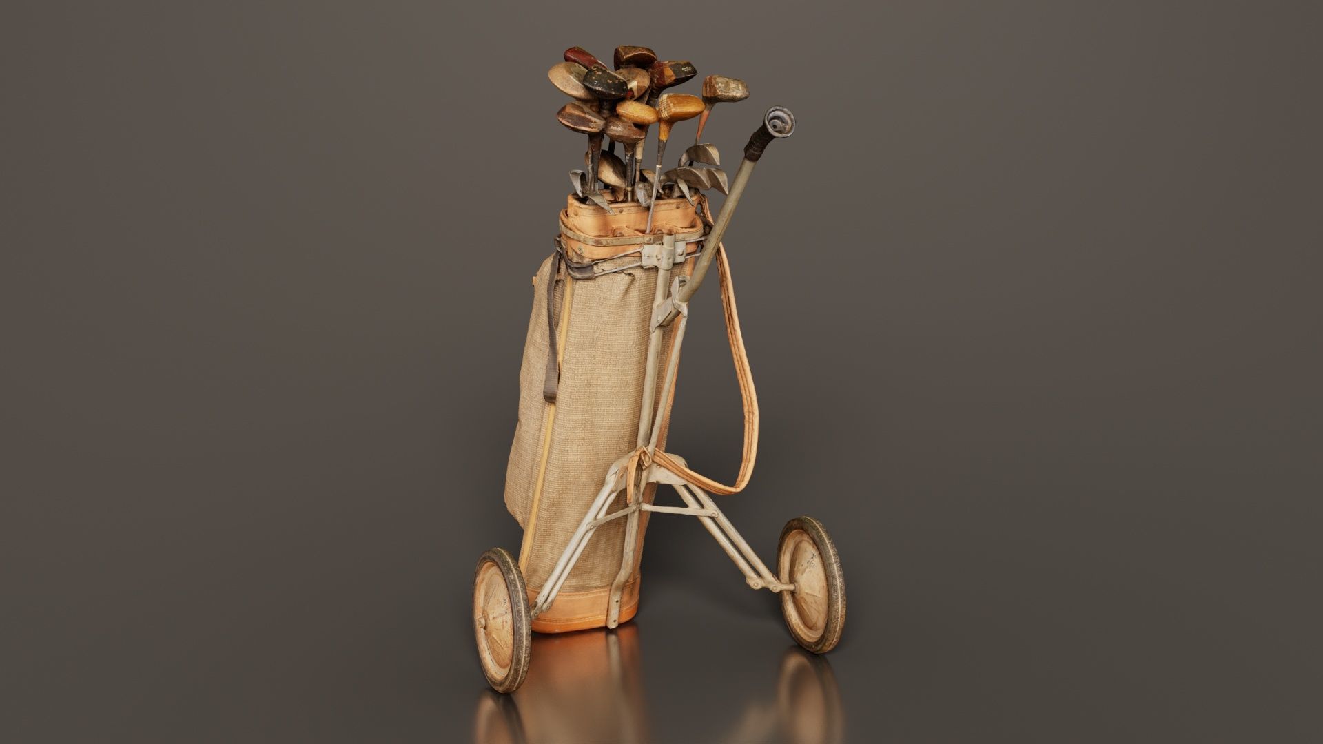 Golf Cart Low-poly 3D model_2