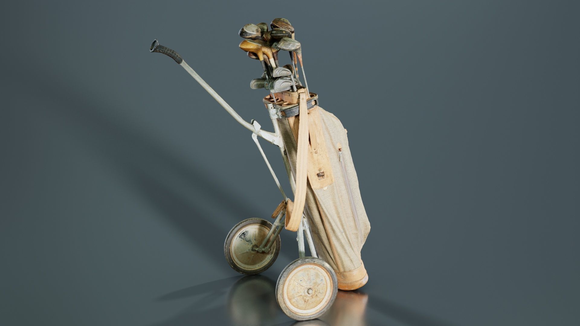 Golf Cart Low-poly 3D model_3