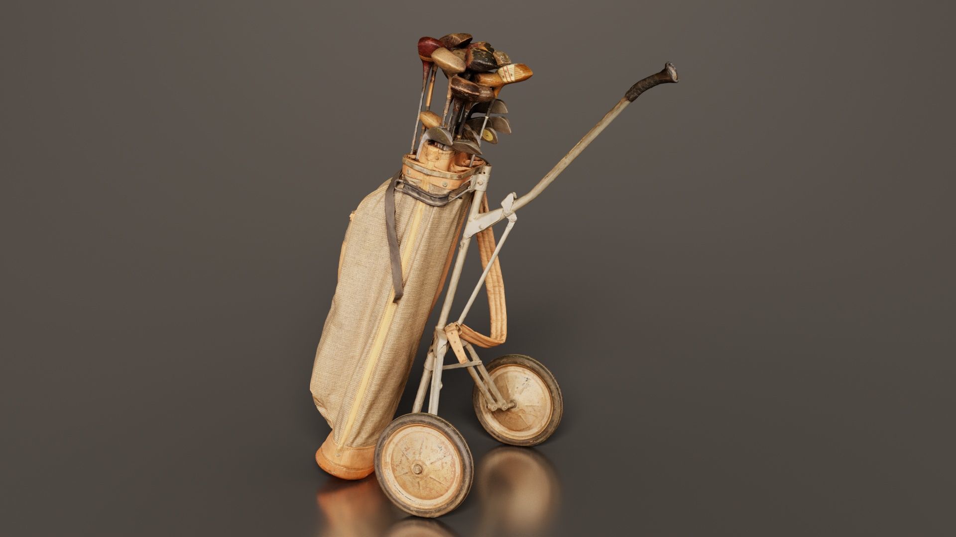 Golf Cart Low-poly 3D model_1