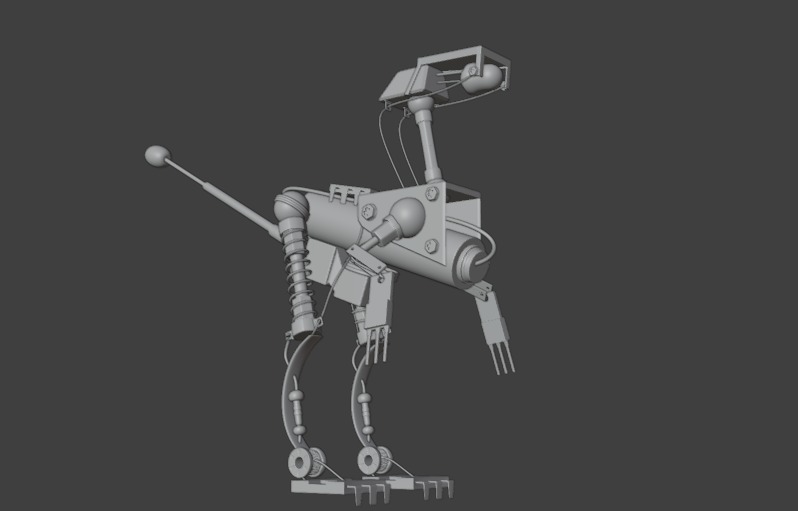 Mechanical Raptor 3D model_8