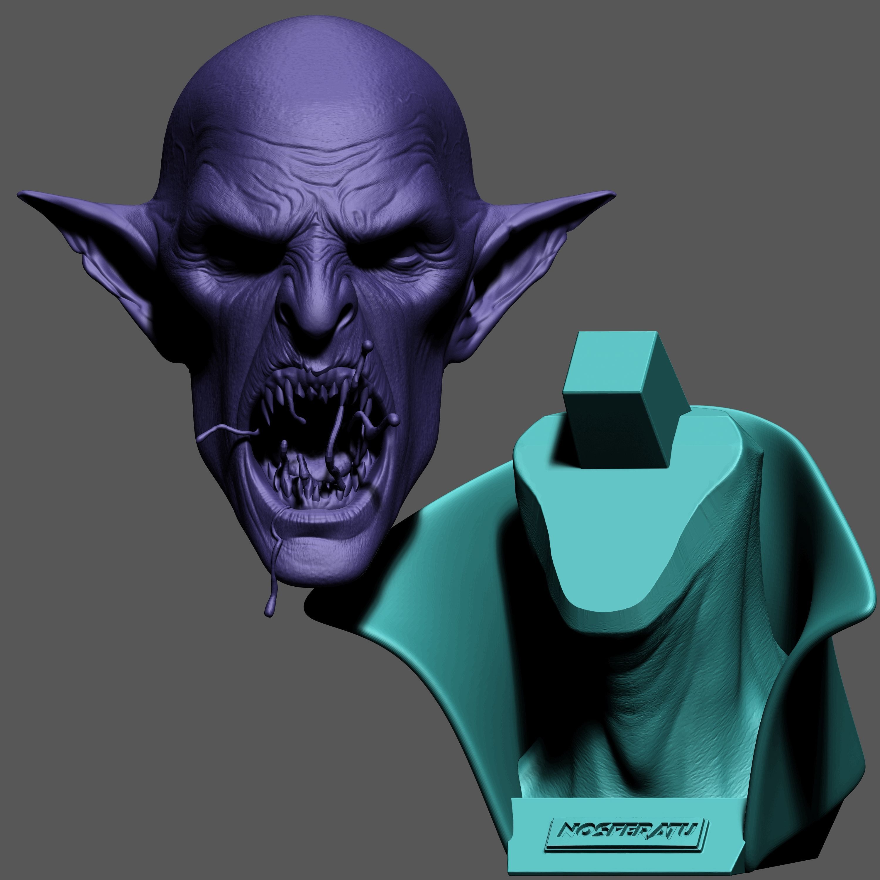 VAMPIRE BUST 3D print model_9