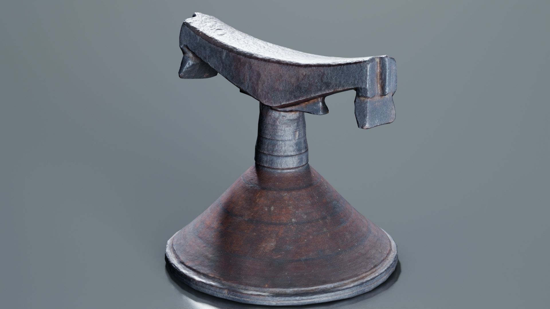 Headrest Africa Wood Furniture Prop 13 Low-poly 3D model_4