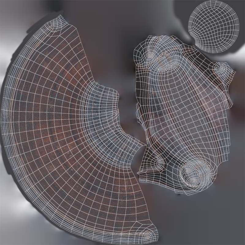 Headrest Africa Wood Furniture Prop 13 Low-poly 3D model_14