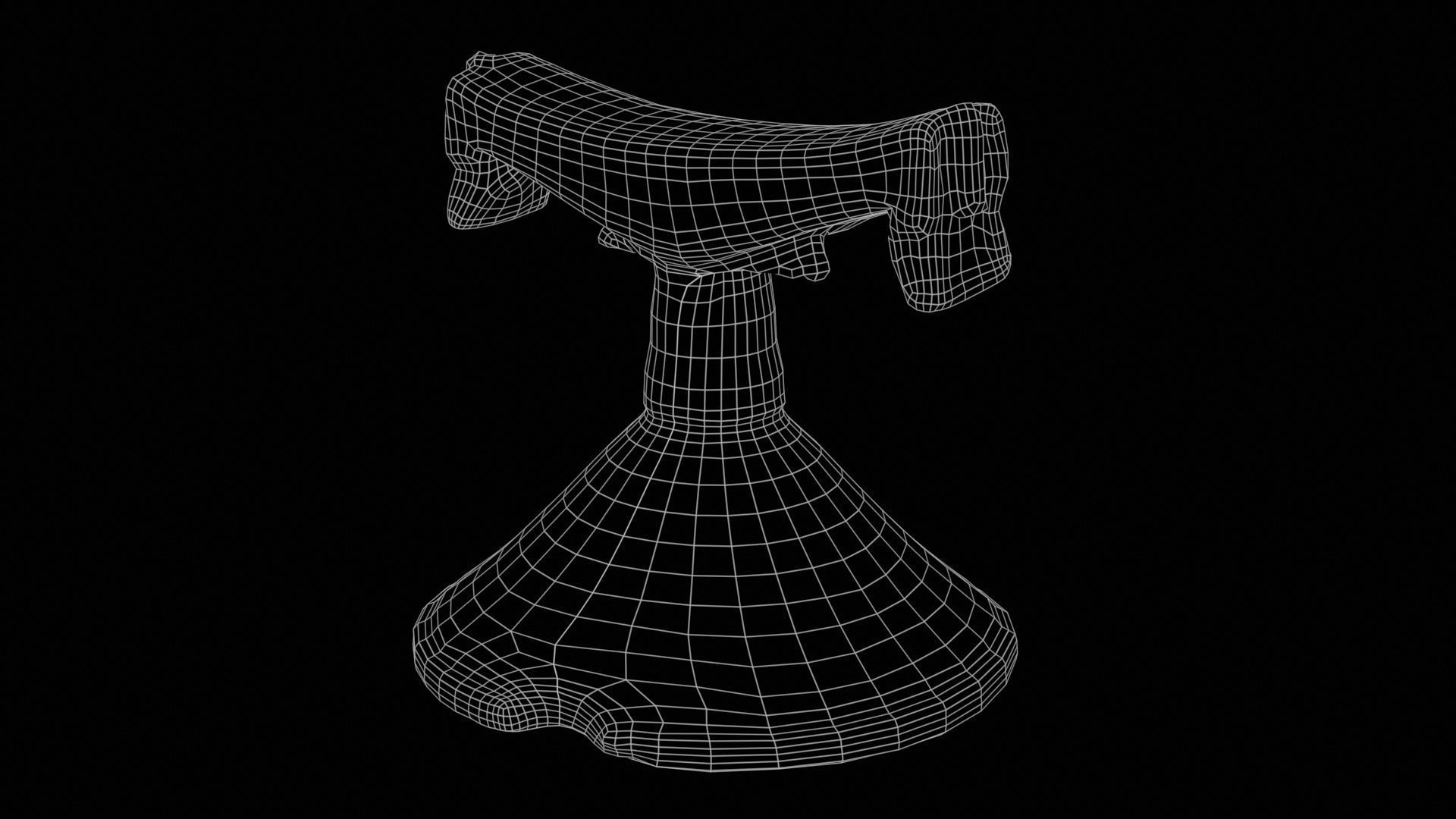 Headrest Africa Wood Furniture Prop 13 Low-poly 3D model_11