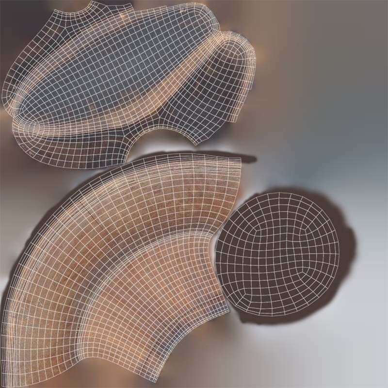 Headrest Africa Wood Furniture Prop 14 Low-poly 3D model_14