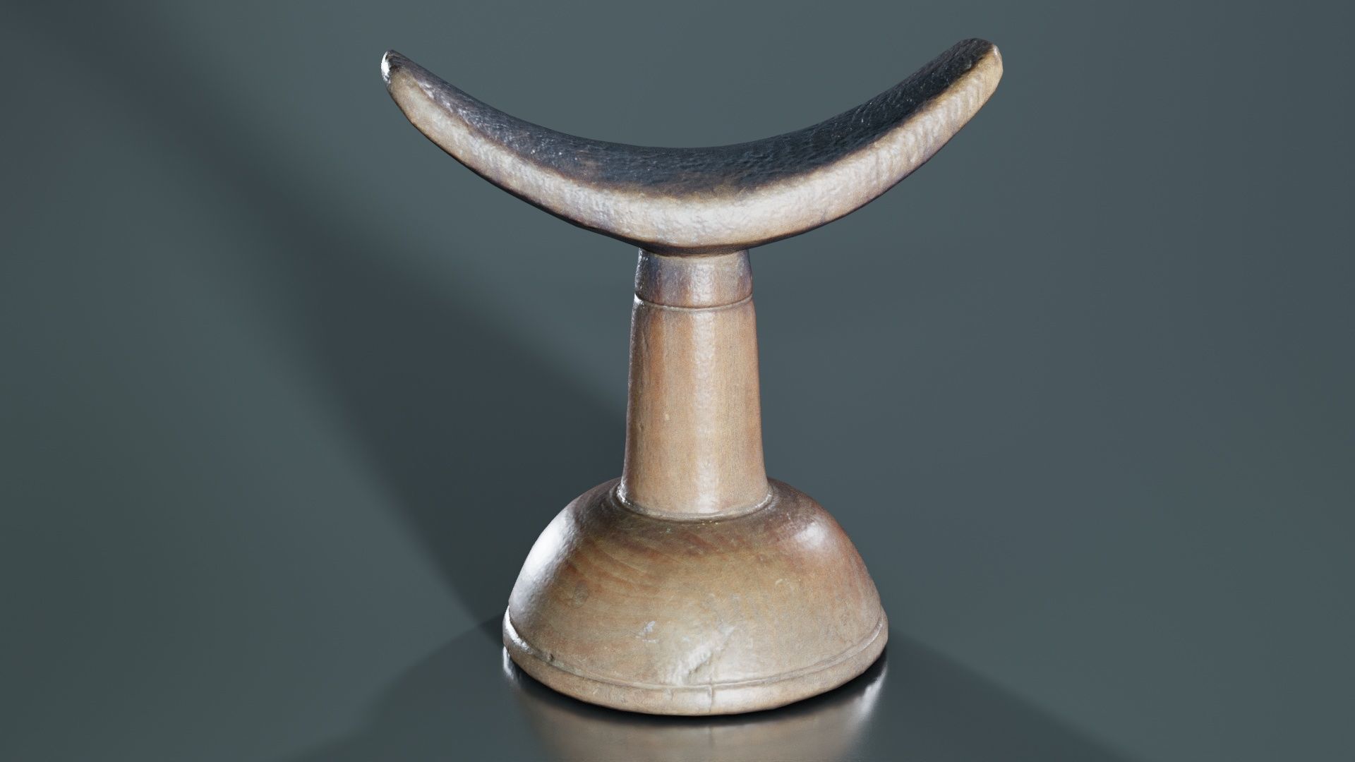 Headrest Africa Wood Furniture Prop 14 Low-poly 3D model_1