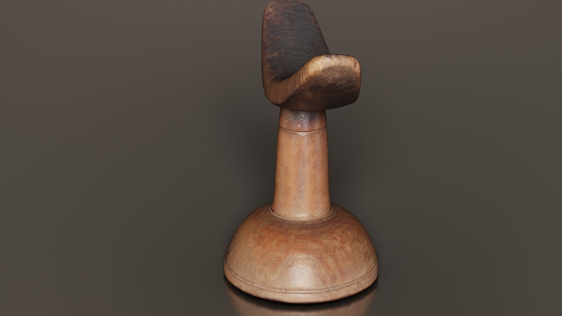 Headrest Africa Wood Furniture Prop 14 Low-poly 3D model_6