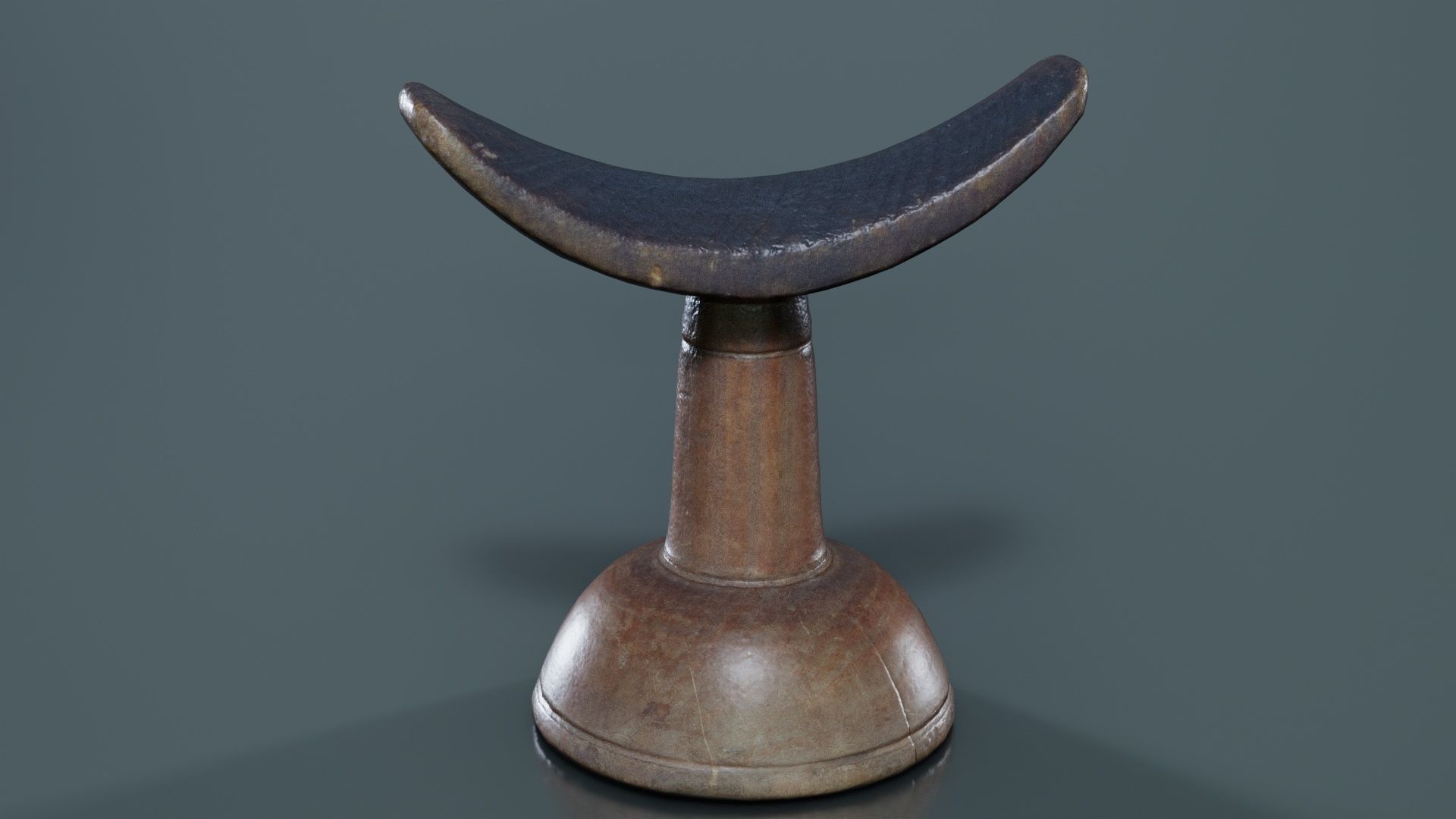 Headrest Africa Wood Furniture Prop 14 Low-poly 3D model_5