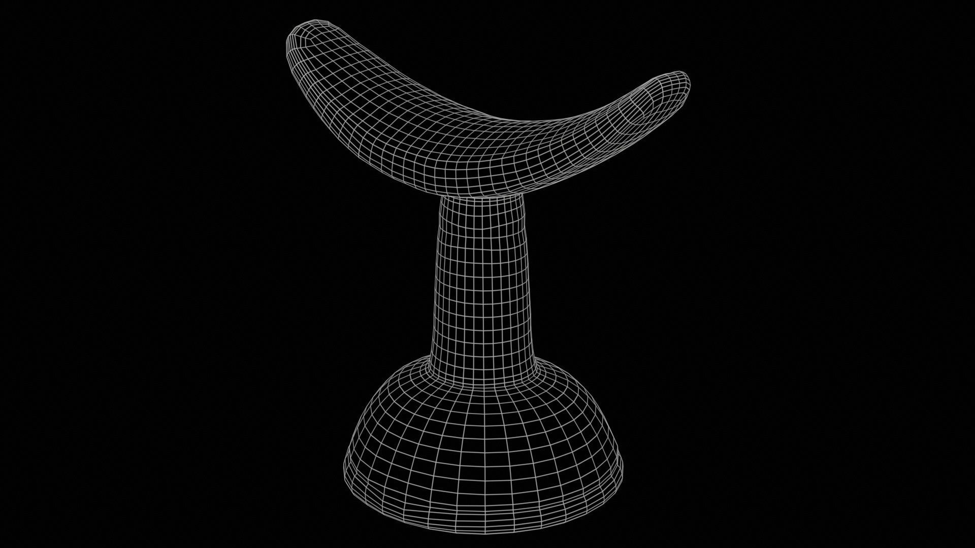 Headrest Africa Wood Furniture Prop 14 Low-poly 3D model_11