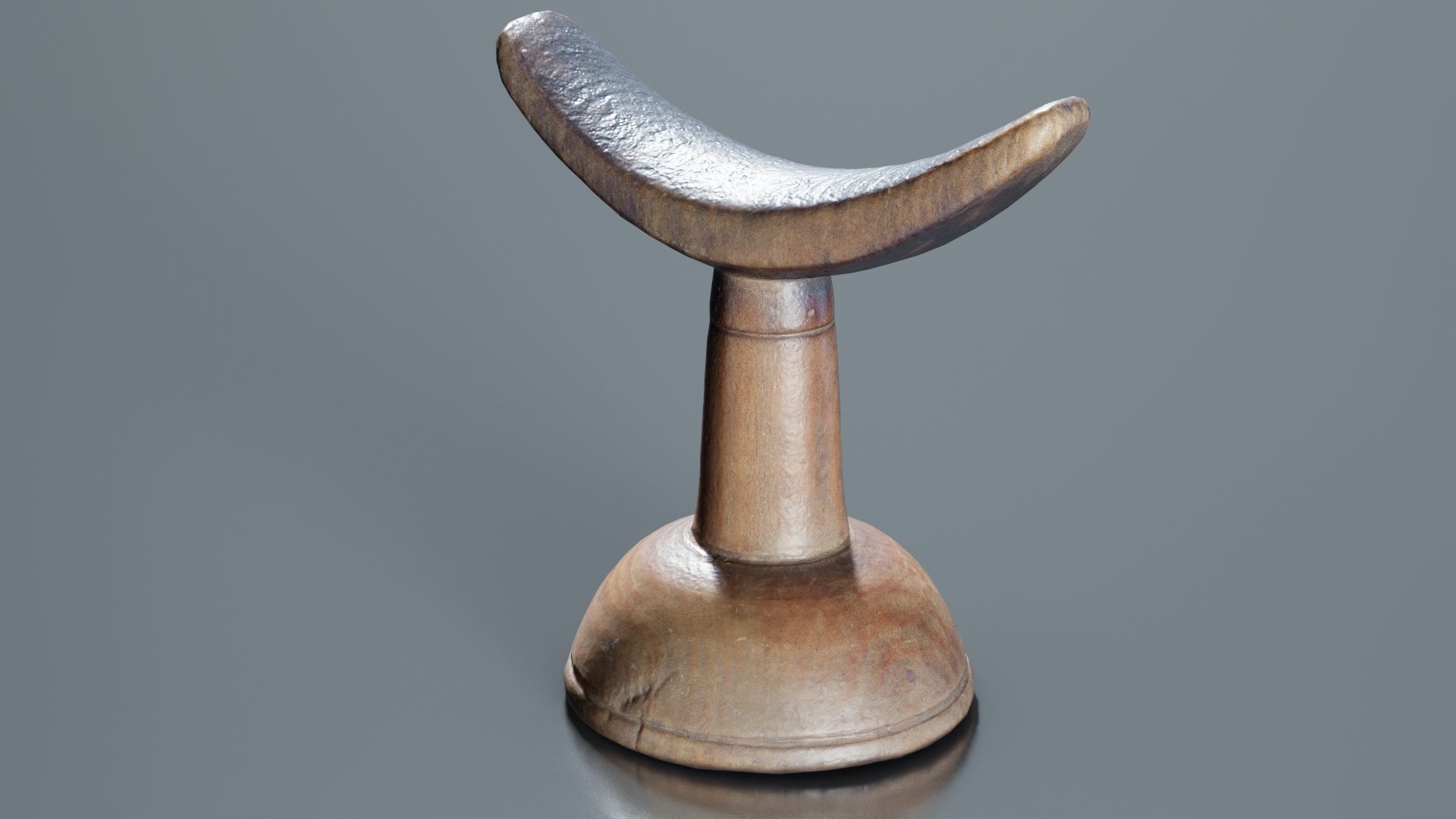 Headrest Africa Wood Furniture Prop 14 Low-poly 3D model_3