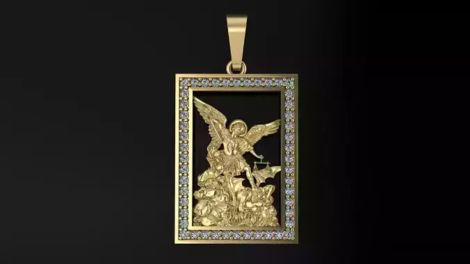 Archangel Michael pendant model 3D print model 3D print model
