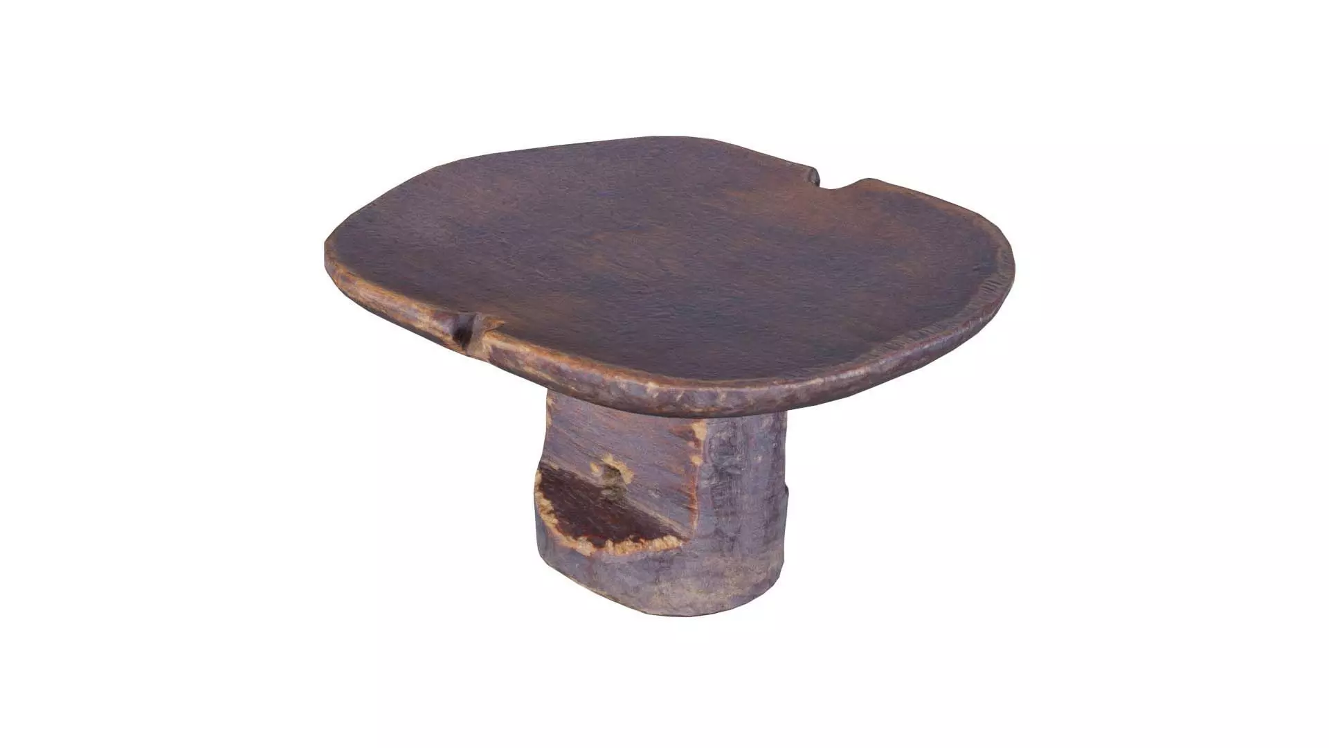 Headrest Africa Wood Furniture Prop 16 Low-poly 3D model_0
