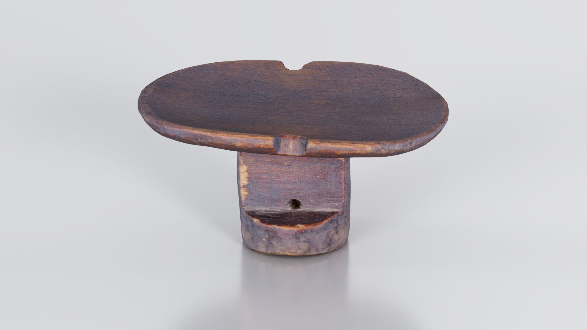 Headrest Africa Wood Furniture Prop 16 Low-poly 3D model_4